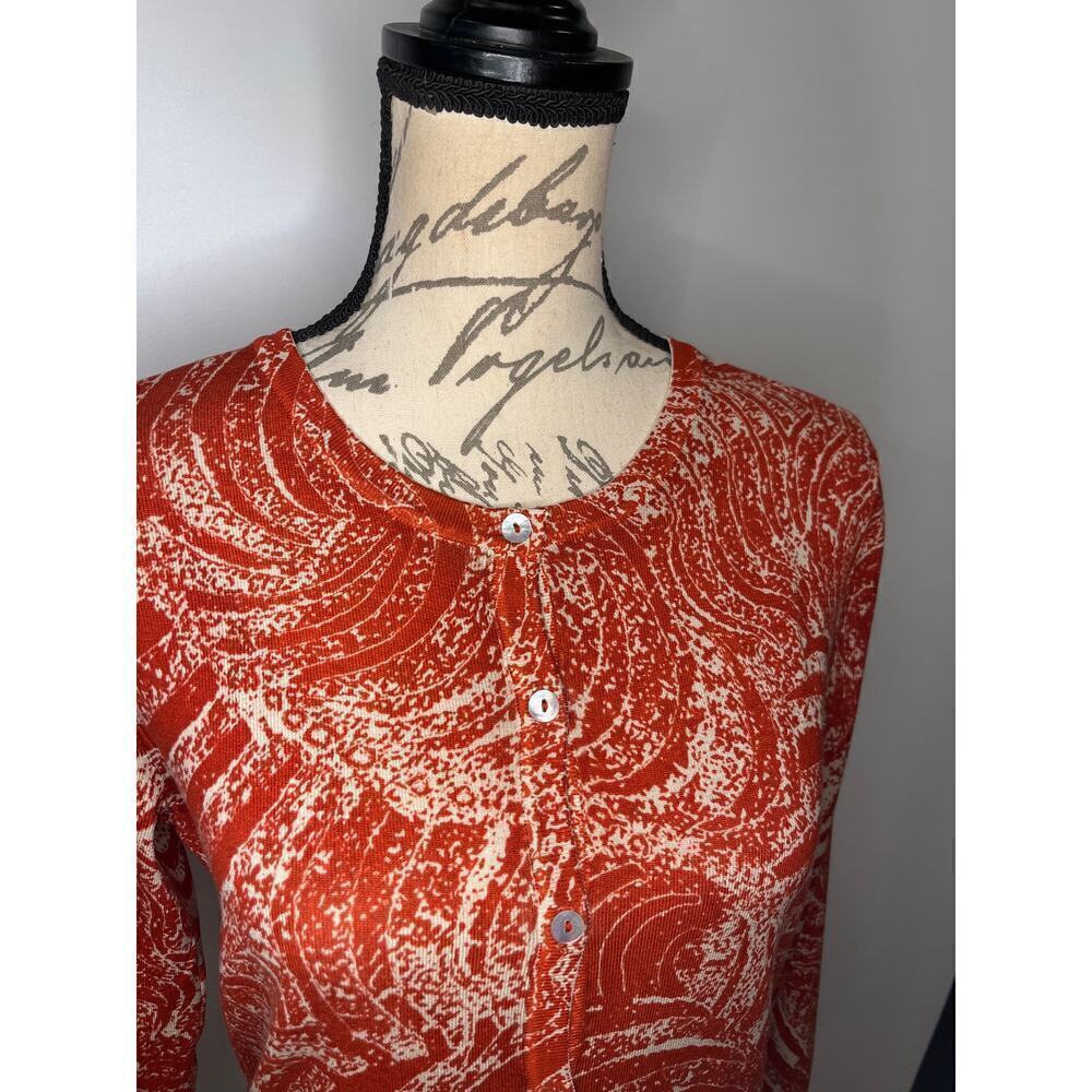 Josie Natori silk stretch knit button front cardigan sweater M - Picture 3 of 8